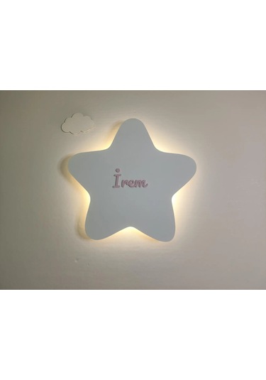 Yıldız Gece Lambası Çocuk Odası Bebek Odası Dekoratif Aydınlatma İsme Özel