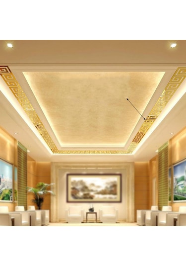 Dekor Süs Labırent 20Adet 4X4CM Pleksi Dekoratif Bordür Altın