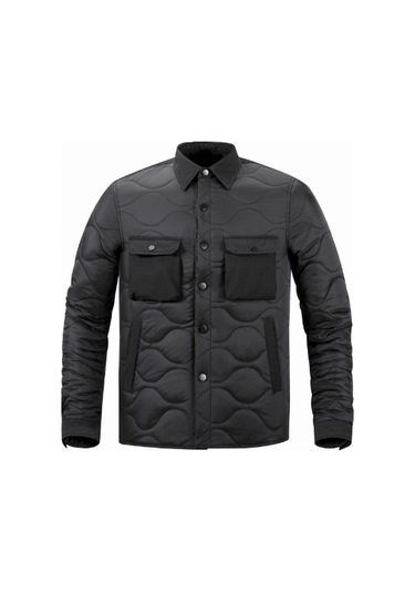 Yeni Büyük Cepli Sıcak Pamuklu Ceket Siyah