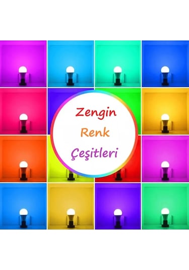 Korçam Uzaktan Kumandalı 10w E27 Duy Rgb Led Ampul