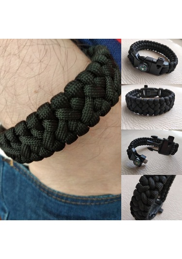 Paracord Survival Tarz Bileklik Çok Renkli