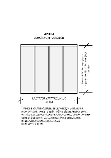 Alüminyum Panel Radyatör Ekol 600x400 Ral 9010 Beyaz