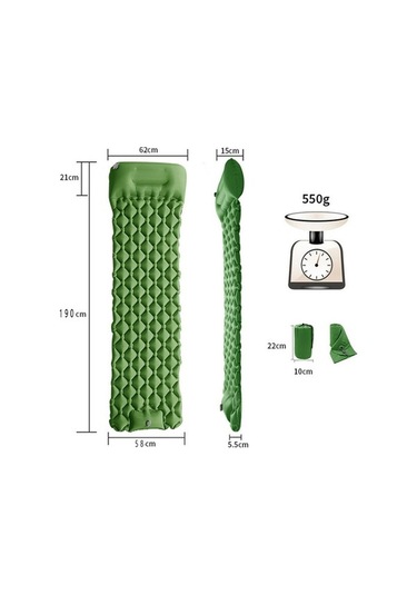 Wondernest Yastık Uyku Tulumu Tpu Su Şişme Seyahat Pedi Mat Katlanabilir Kamuflaj Kamp Gm-am24 Geçirmez Çanta Hediyeli - Jq Altın