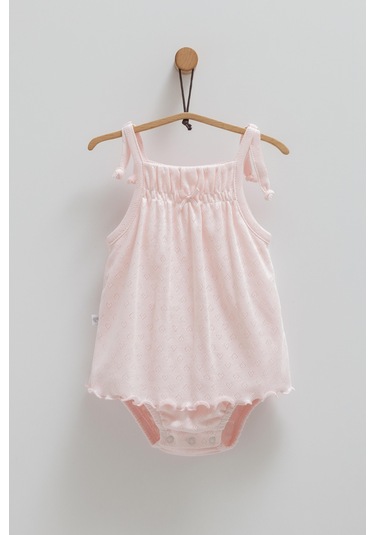 Kız Bebek 2'li Jile Pembe Askılı Şortlu-1293 Pembe