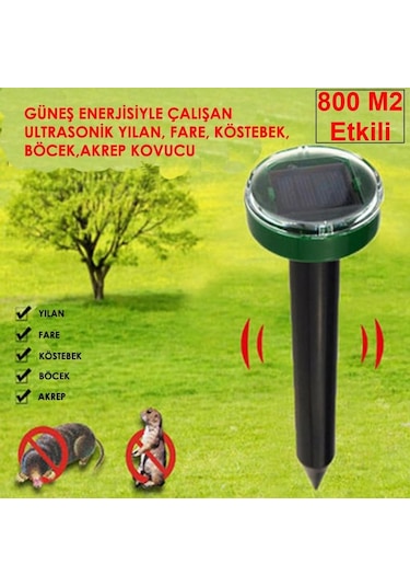 Güneş Enerjili Yılan Akrep Köstebek Böcek Kovucu 800 M2 Pilsiz