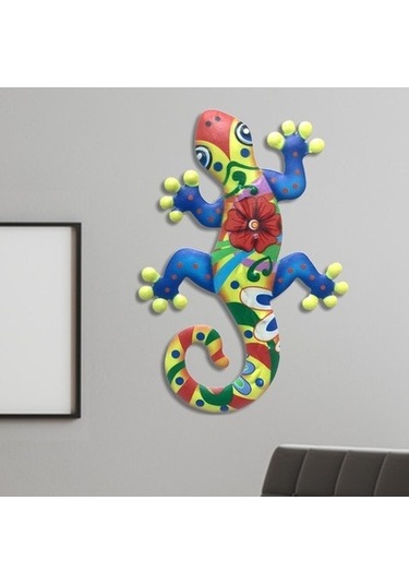 Lijinxu Metal Asın Gecko Duvar Dekoru Kertenkele Ev Bahçe
