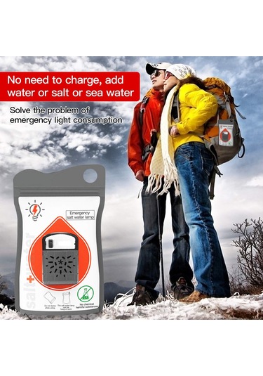 Neevoyu Tuzlu Suyla Çalışan 10 Saat Işık Veren Taşınabilir Acil Durum Lambası - Kamp & Doğa Yürüyüşü İçin Gri