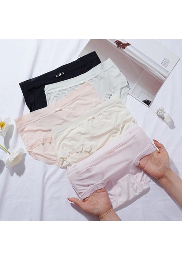 Siyah Yaz Kadın Moda Buz Ipek Külot Ultra-ince Dikişsiz Yumuşak Bikini Külot Güzellik Kalça Pantolon İç Giyim Siyah