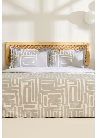 Kaşmir Home Mosy %100 Pamuk Çift Kişilik Nevresim Takımı Gri Gri