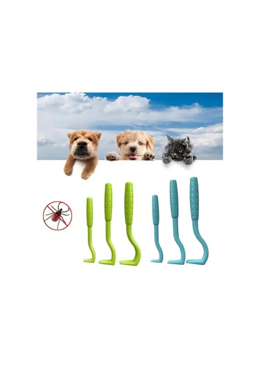 Topshop1 Yeşil 3 Adet Kene Piresi Temizleme Aracı Köpekler İçin Güvenli Etkili Parazit Kontrolü