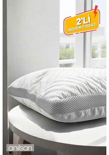 2'li Klimalı Ortopedik Yastık - Yumuşak Ve Hava Kanallı 50x70 Cm, 700 Gr Premium Silikon