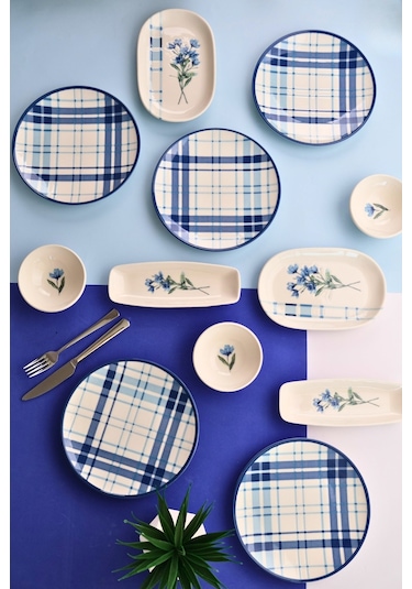 Tabak Evi Porselen Silvia Kahvaltı Ve İkram Takımı 6 Kişilik 14 Parça Tvl14kahprs1213 Çok Renkli