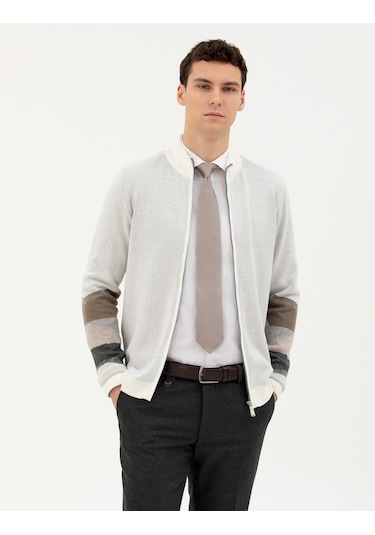 Pierre Cardin Erkek Ekru Triko Hırka 50278102-vr019 Ekru