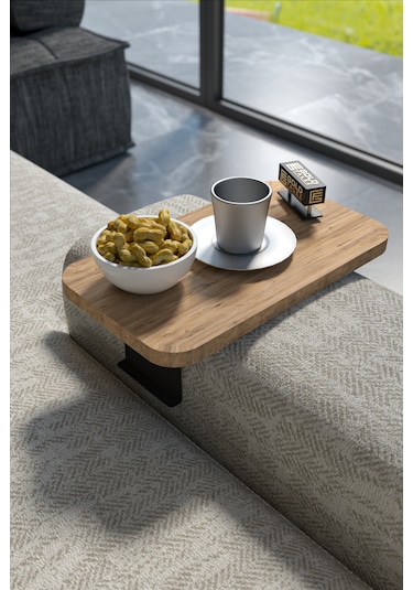 İkili Yan Sehpa Ayarlanabilir Tepsi Dikdörtgen Atlantik Çam