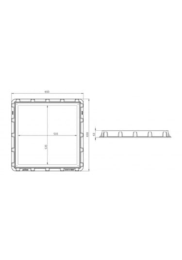 Rögar Kapak + Çerçeve 60x60 Kare