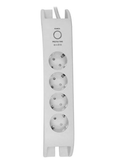 S-Link SPG3040 3G1.5mm2 900J 4'lü Akım Korumalı Priz 2 Metre Beyaz