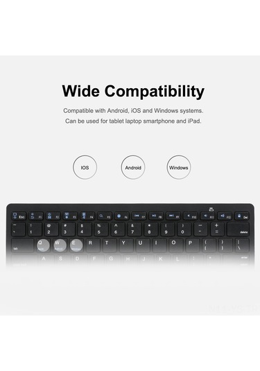Yunboo "taşınabilir Bluetooth Klavye - İos/android/windows Uyumlu, 10m Menzilli, Hafif Ve Şık"