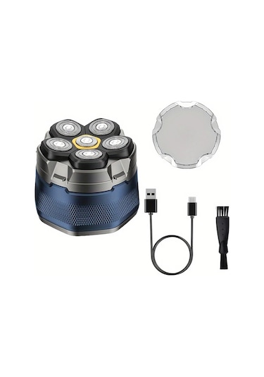 Xuweiwei Mavi 6d Erkek Elektrikli Kel Bas Kesme Makinesi Kablosuz Sarj Edilebilir 6 Yuzen Bicak Kisa Saclar Seyahat Icin