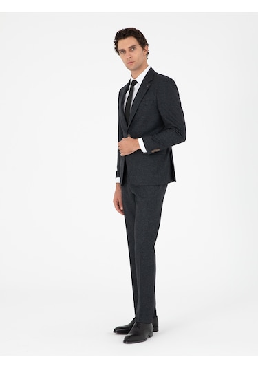 Cacharel Koyu Haki Slim Fit Yün Karışımlı Takım Elbise Yesıl