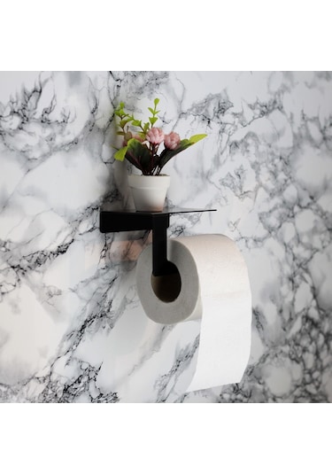Siyah Raflı WC Kağıdı Standı