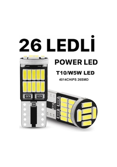 Volvo V70 Plaka Parklar Için 26 Led T10 Beyaz Ampul 2 Adet