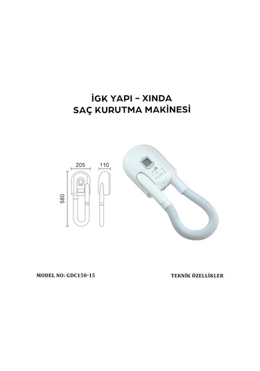 İgk Yapı Xında Hortumlu Saç Kurutma Makinesi Gdc150-15