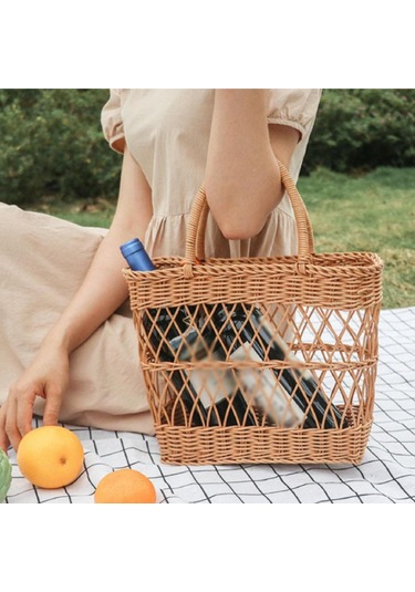Homyl Piknik Sepeti Saplı Dekor Saklama Düzenleyici Açık Hava Haki