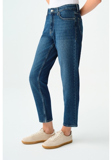 Loft Mom Stella Kadın Pantolon Mavi