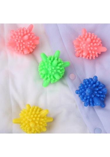 Youmex 10'lu Abs Plastik Çamaşır Makinesi Temizleme Topları - Antistatik, Soğuk Su Etkili, Renk Geri Dönüşümü Çok Renkli