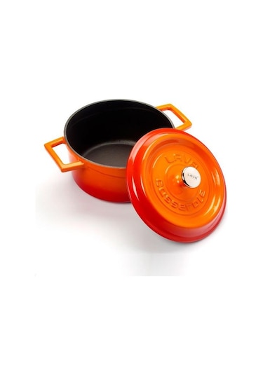 Trendy Döküm Yuvarlak Derin Tencere 20Cm Turuncu