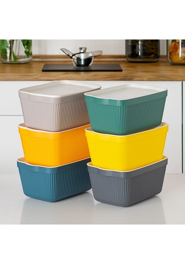 Porsima 1037 6'lı Çok Amaçlı Erzak Bakliyat Saklama Kabı 1,5 L Çok Renkli