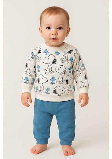 Köpek Desenli Pamuklu Erkek Bebek Takım 001