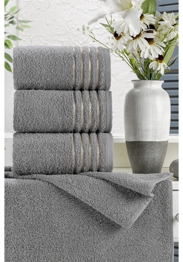Casnack Diana Havlu Seti 4'lü 800gr. 50x90cm - Antrasit
