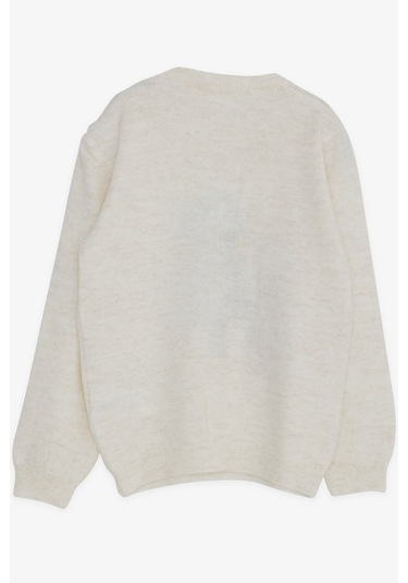 Breeze Kız Çocuk Triko Kazak Pullu Nakışlı Kız Baskılı 1.5-5 Yaş, Ekru