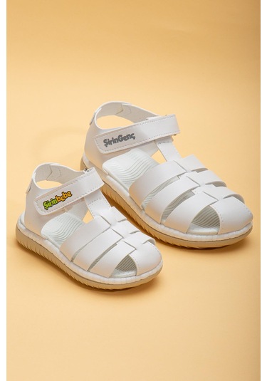 Şirin Bebe Ortopedik Kafes Beyaz Erkek Bebek Sandalet-1094 Beyaz