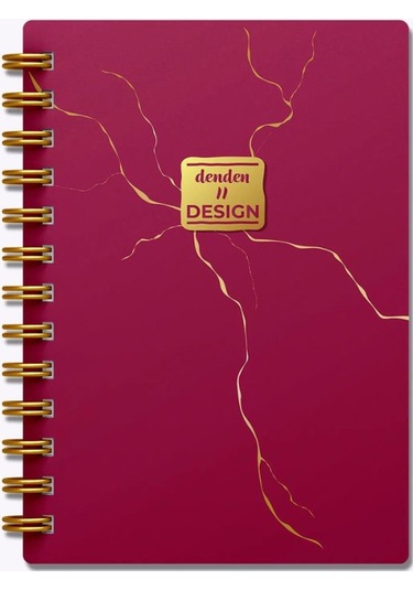 Denden Mermer Kırmızı 17x24 Çizgili Defter Kırmızı
