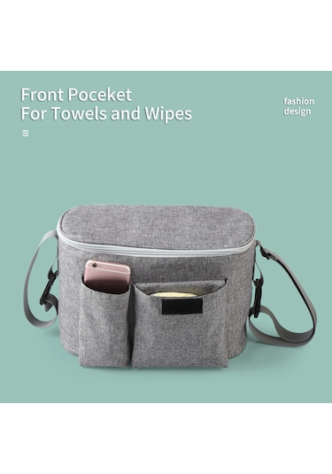 Moveevo Hafif Taşınabilir Bebek Bezi Çantası - Toz Geçirmez, Çıkarılabilir Askı, İç Bölmeli & Çift Ön Cep Siyah