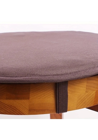 Topshop1 Koyu Kahverengi 11.81inç Yuvarlak Bağcıklı Sandalye Minderi - Kalın Dolgulu İç Ve Dış Mekan Koyu Kahve 11.81inç