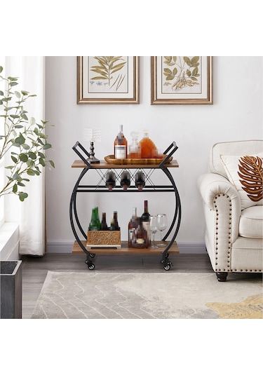 Chaya Siyah Metal&cam Servis Arabası