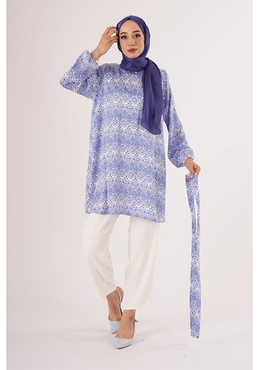 Fatma Sezen Çini Desen Tunik Çok Renkli