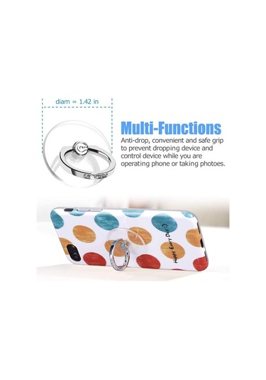 Şeffaf Telefon Zil Standı Tutucu - Cep Telefonu Zil Tutucu Parmak Tutacağı, 360 Derece Dönüş 2 Paket, 2 Renkli Elmas