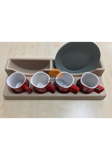 Karavan Tabak ve Fincan Tutucu 47 CM X 18.5 CM Çok Renkli