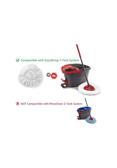 Shineyee Vileda Easywring Uyumlu Mikrofiber Mop Başkanı - Üçgen Tipi, Islak/kuru Kullanım, Yıkama Uygun, 4'lü Paket Beyaz