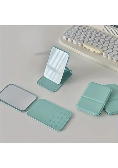 Zhanglei001 Beyaz Masaüstü Makyaj Aynası Katlanır Mini Cep Aynası Pratik Beyaz