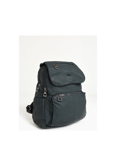 571 Collections Yıkanmış Deri Sırt Çantası Mavi Model: 571-9-11a - Mavi