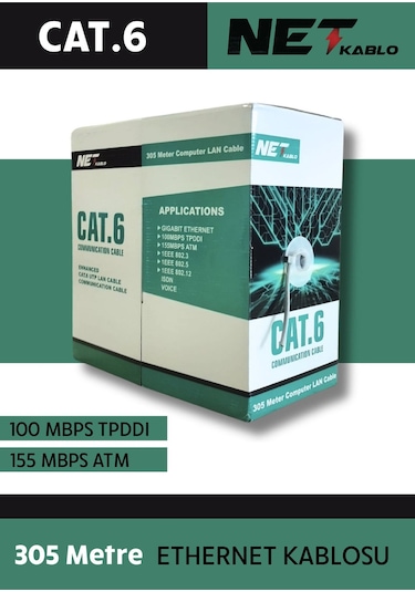 Cat6 Kablo 305 Metre Ether Kablosu Cat6 Utp