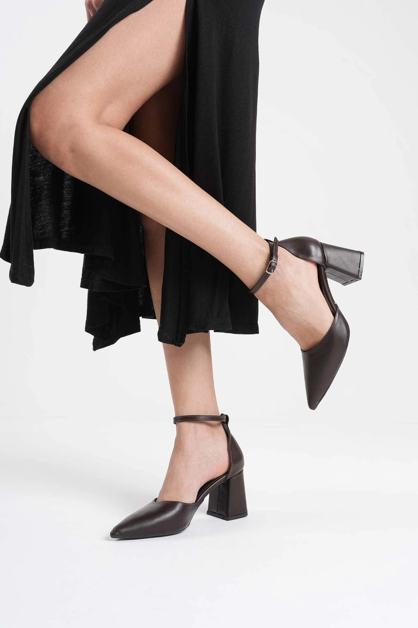 Doren Acı Kahve Cilt Kadın Topuklu Ayakkabı Muhtelif