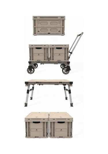 Fct50 100kg Kamp Masası Ve Yük Taşıma Aracı Bej