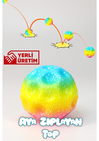 2li Yükseğe Zıplayan Top Galaksi Uzay Ay Topu Aşırı Zıplayan Bahçe Oyuncağı Basket Gökkuşağı