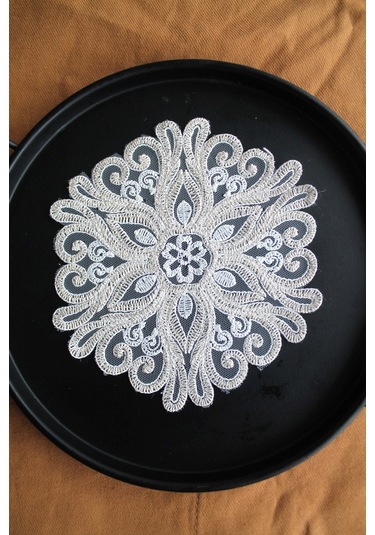 6 Adet Fransız Tarzı Modern Gold Simli Madame Bardak Altlığı & Ko Altın